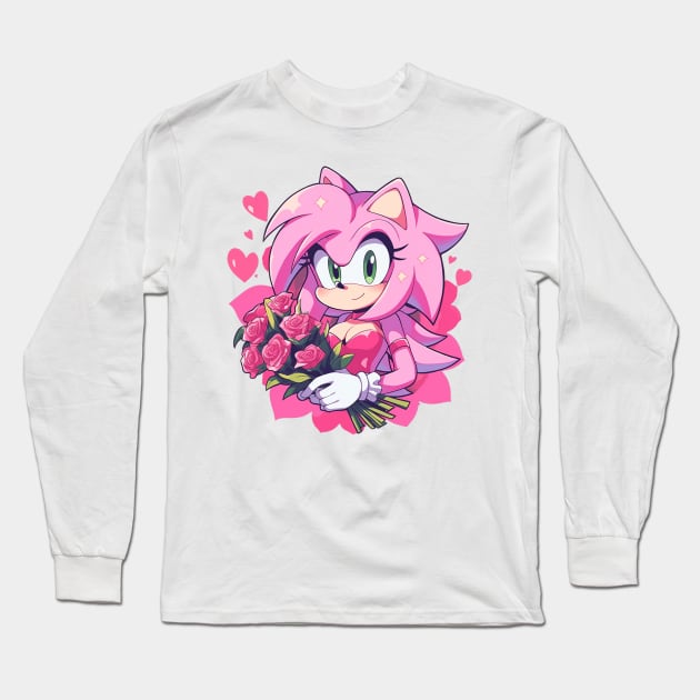 amy rose Long Sleeve T-Shirt by piratesnow